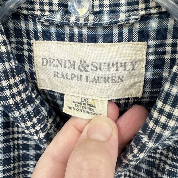 vintage Y2K RALPH LAUREN DENIM & SUPPLY long sleeve shirt casual button down L - Picture 6 of 6